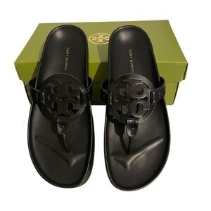 Tory Burch Women’s Miller cloud calf leather size 9 Perfect Black 004 NWT